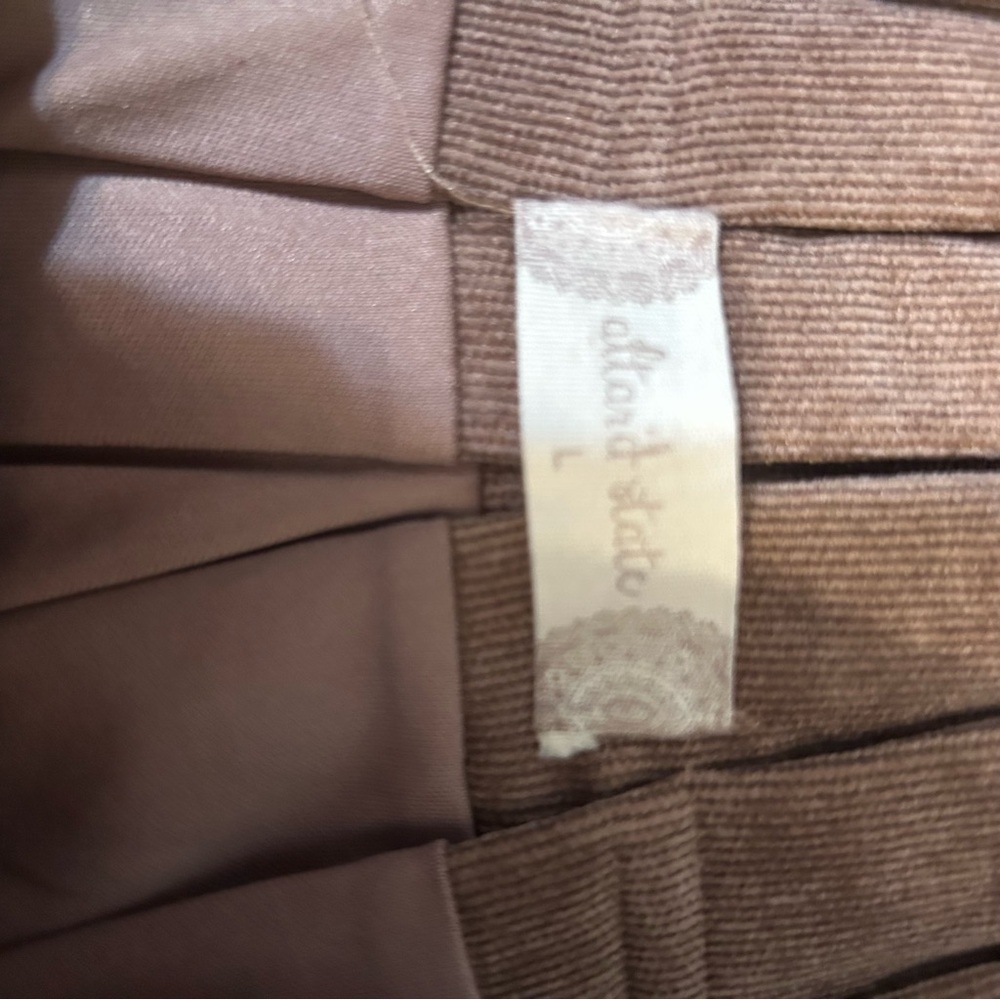 Altar’d State Brown Corduroy Pleated Skirt Size L - Picture 4 of 4